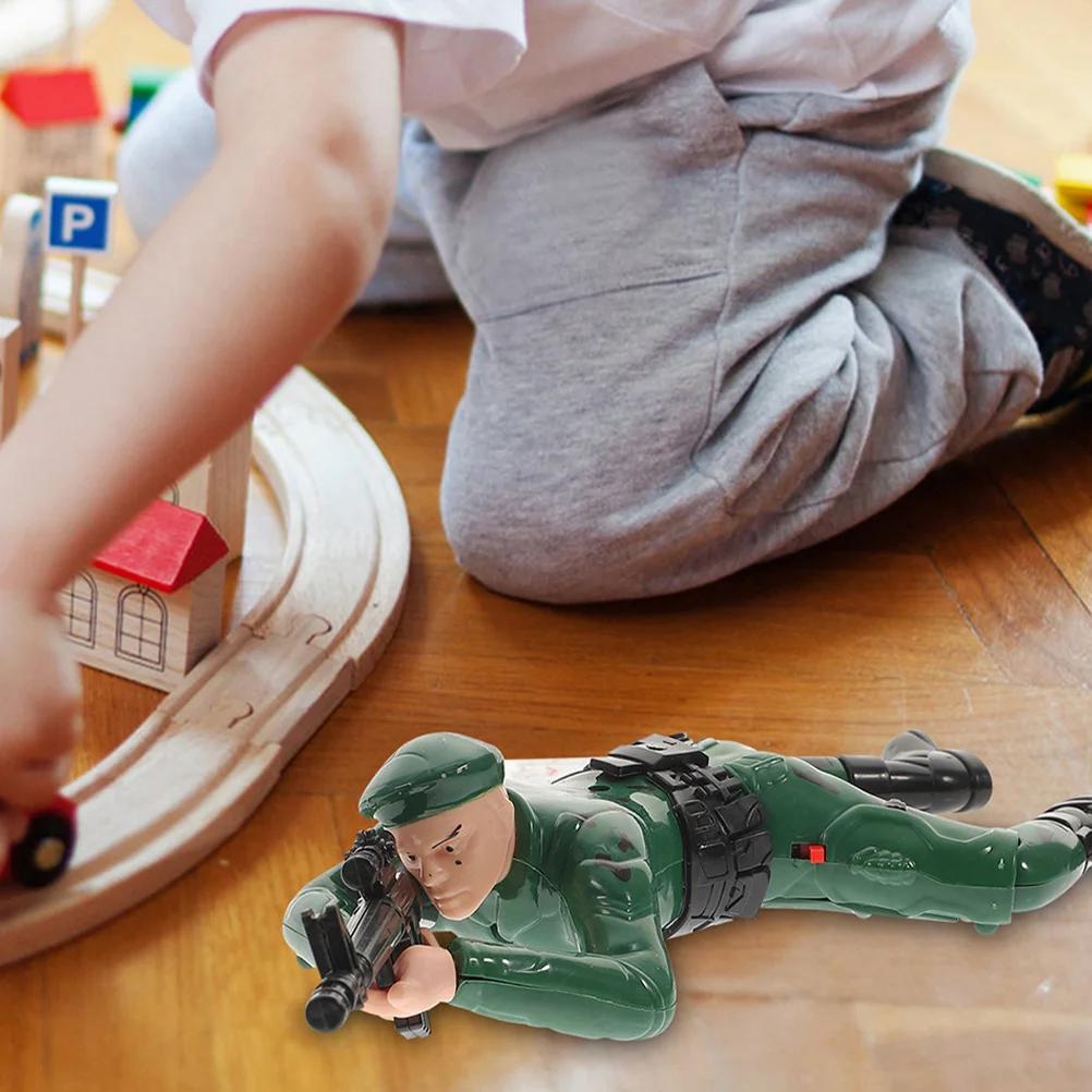 Figurines de soldats rampants électriques pour enfants, 2 pièces, figurines d'action de l'armée interactive, développement précoce, Coordination du moteur