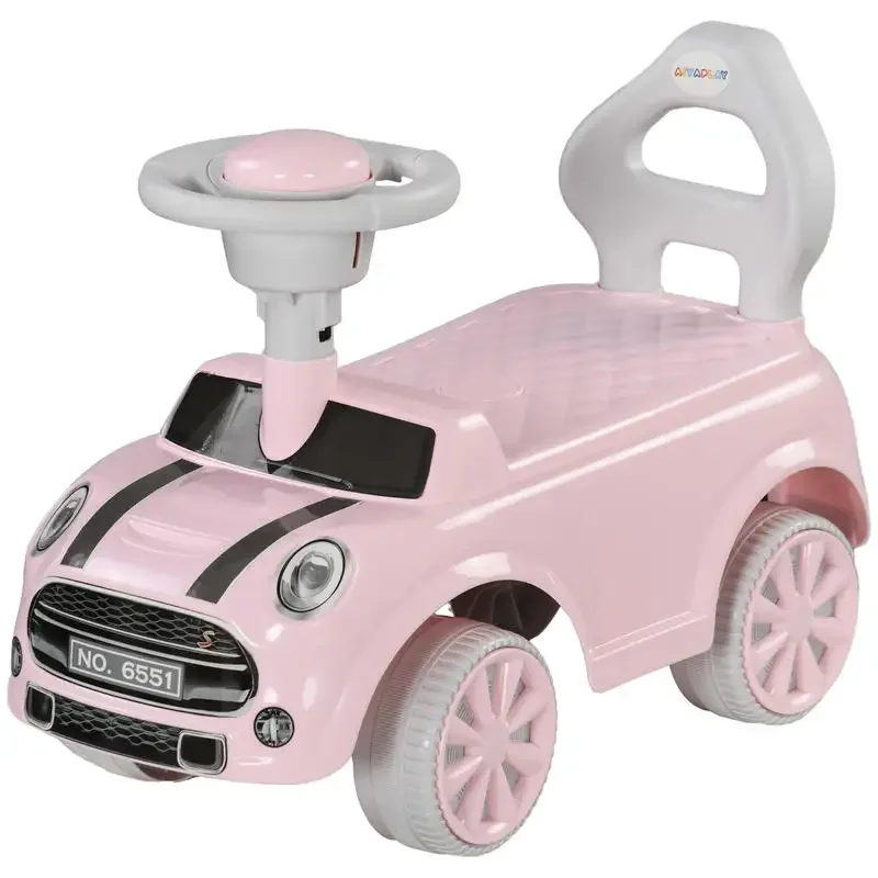 Qaba Foot to Floor Toddler Ride on Toy, Sliding Car w/ Horn, No Tip Anti-Over-Backwards System for 18-36 Months, Pink