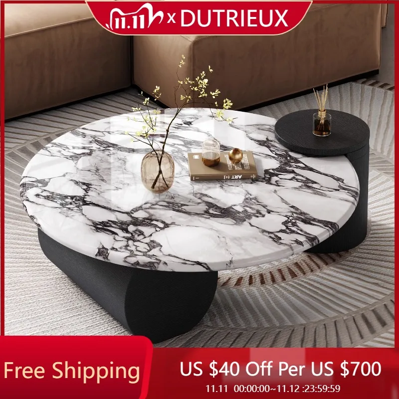 

Round Transform Coffee Table Decoration Modern Living Room Luxury Coffee Table Unique Aesthetic Mesas Bajas Postmodern Furniture