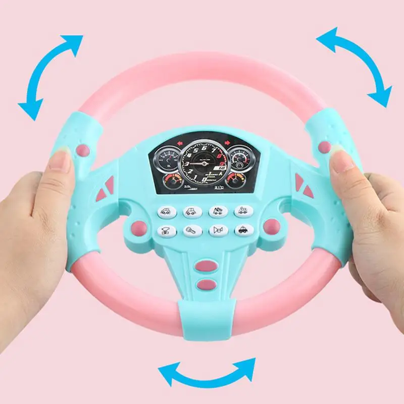 360-degree Rotation Steering Wheel Electric Baby Toys Simulate Copilot Portable Wheel Copilot Toy With Light And Sound for kids