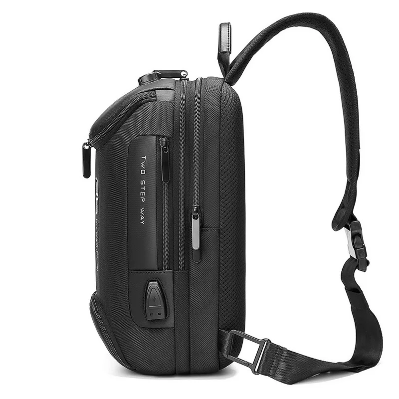 Mochila antirrobo informal para hombre, bolso de pecho cruzado de un hombro, impermeable, de gran capacidad, para deportes al aire libre y viajes, a