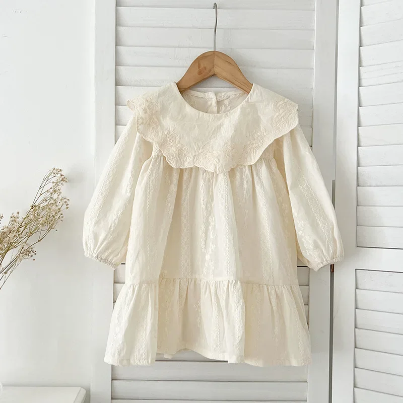 Primavera Autunno Sorelle Abiti coordinati Tinta unita Abito da principessa Maniche lunghe Bambino Tute per bambini Abbigliamento per bambini H6087