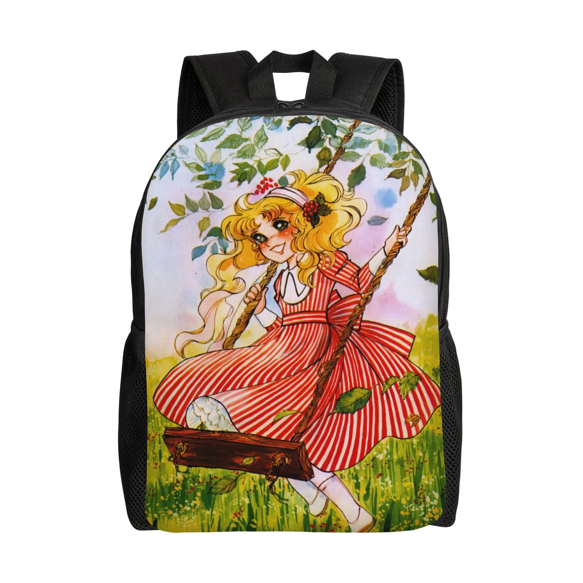 

Повседневный рюкзак Candy Candy в стиле аниме с карманом, японский рюкзак Kawaii для старшей школы и бизнеса, мужская и женская сумка через плечо для ноутбука