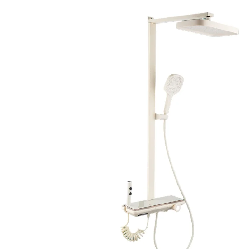 

Storage shower tempered explosion-proof glass countertop piano button shower with one key and one control