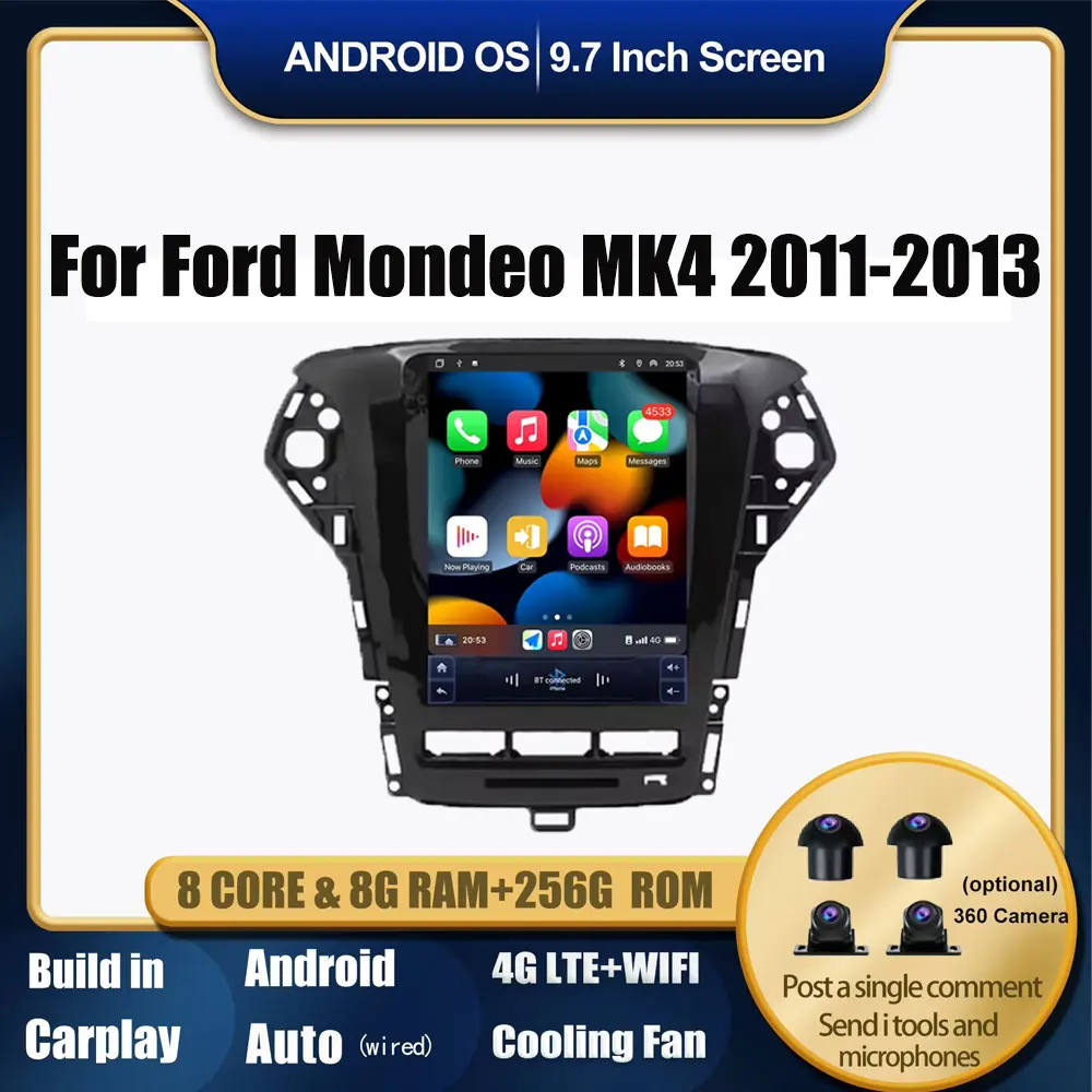 

9.7 Inch Screen Car Radio For Ford Mondeo MK4 2011-2013 Navigation GPS Multimedia Video Player Stereo NO 2 din DVD WIFI 4G Lte