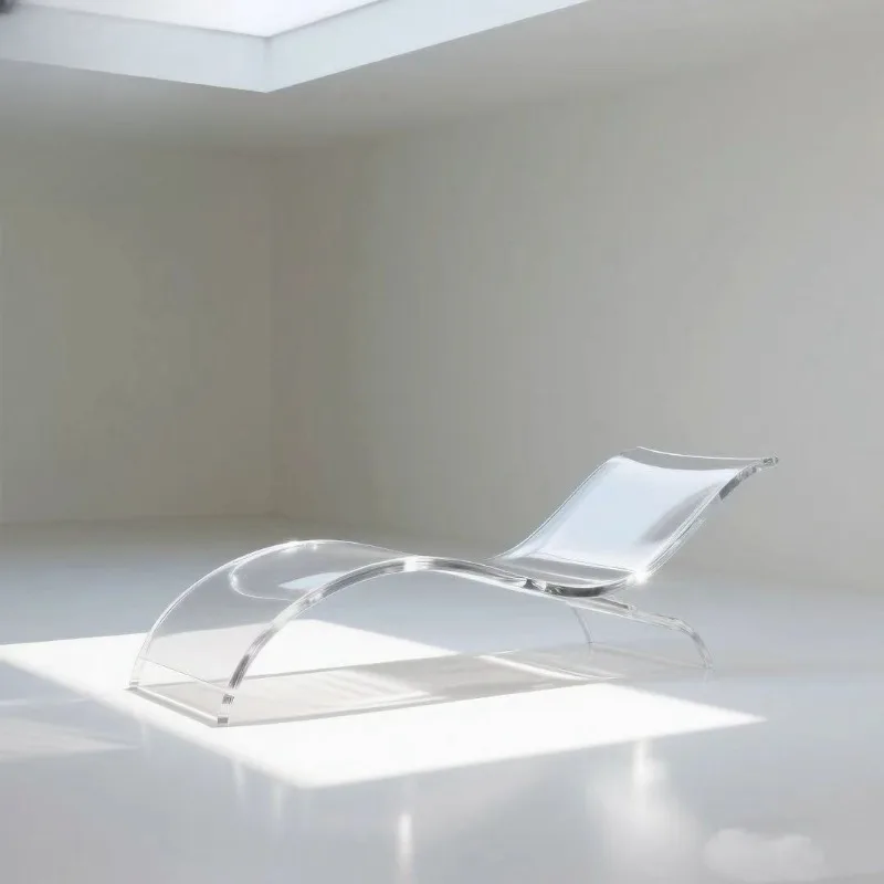 For outdoor courtyard, stackable and stackable, transparent acrylic deck chair, weather resistance and UV protection