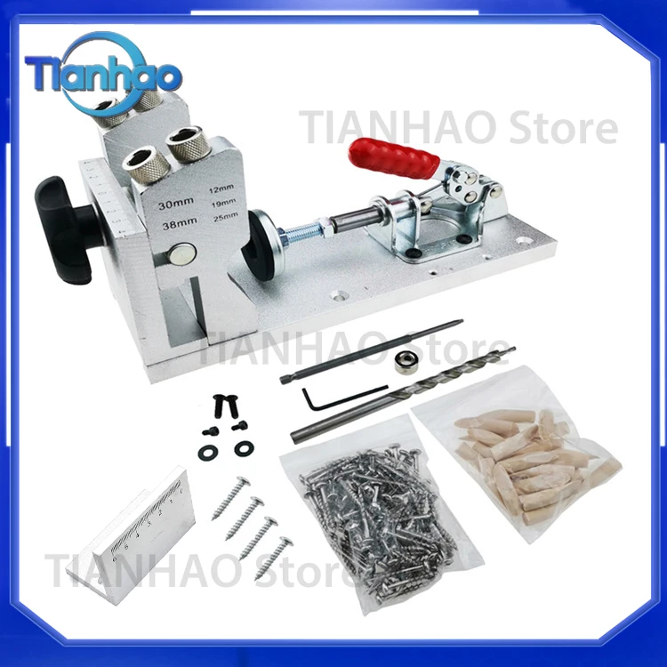  Pocket Hole Jig System for Woodworking Carpenter Kit with Inclined Hole Drill Tools Camp Base and 9.5mm Drill