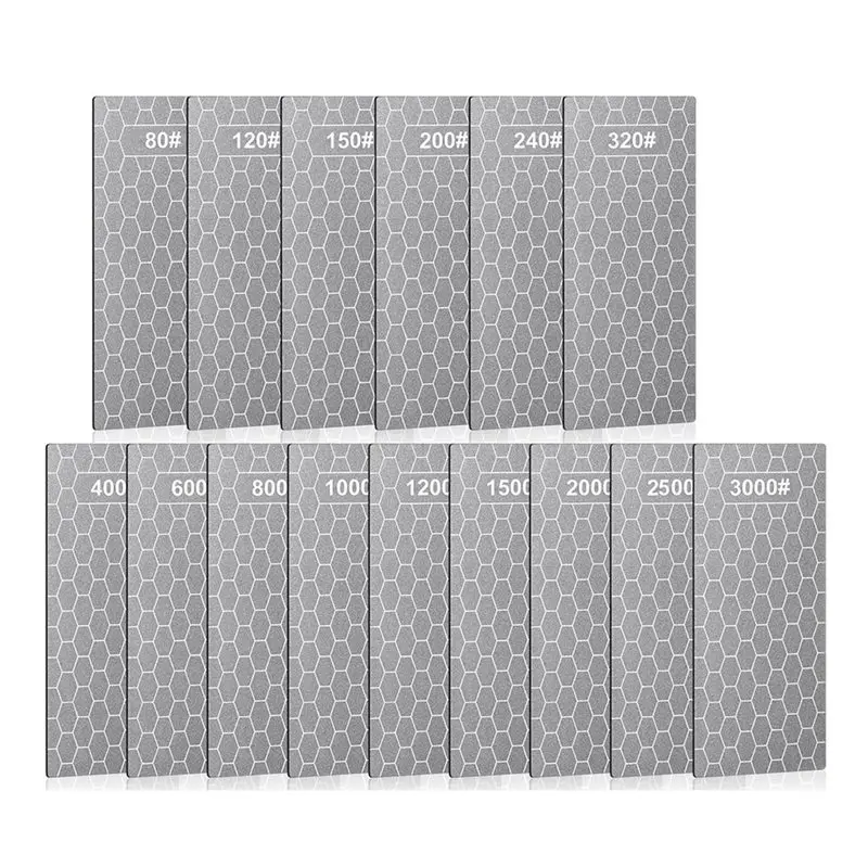 

BMBY- Lapping Plate Set 15Pcs Sharpening Stone, Extra Fine/Medium Coarse Plates With Non-Slip Base 80-3000 Grit