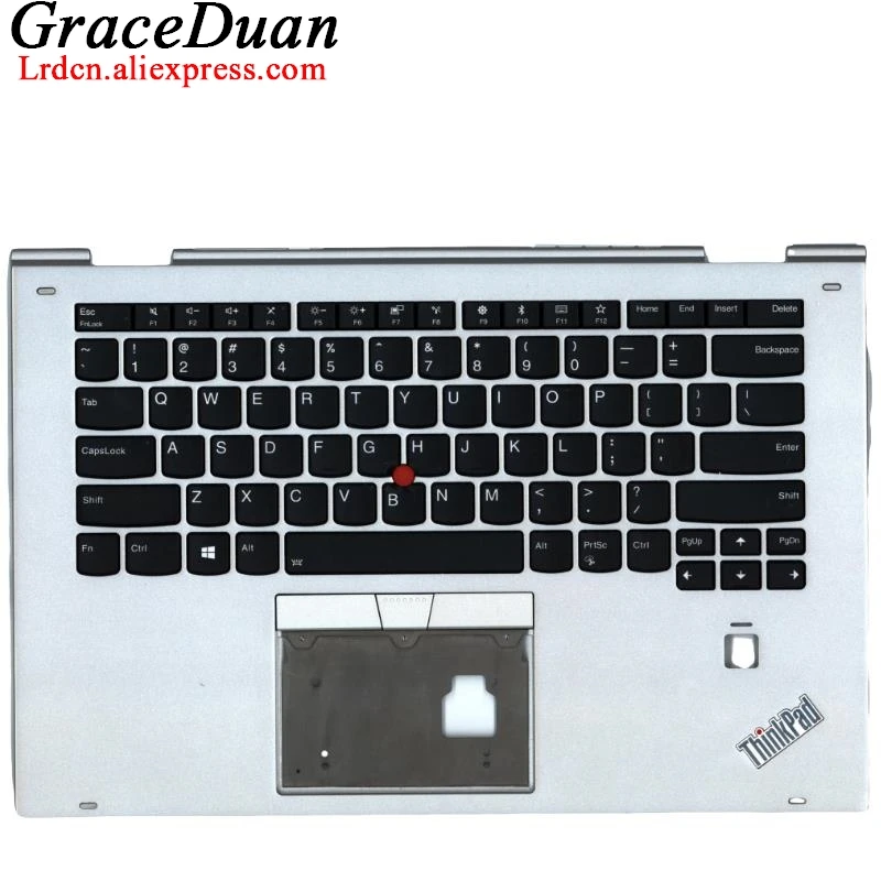 

US English Silver Keyboard Upper Case Palmrest Shell Cover For Lenovo Thinkpad X1 Yoga 2nd Gen 2 G2 01LV008 01LV128 01LV048 01LV