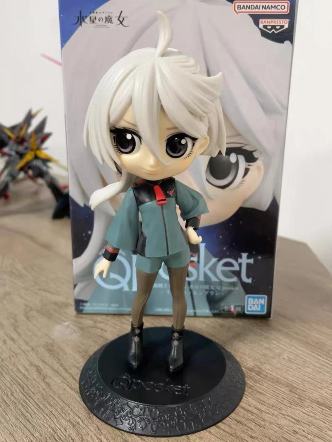 Original BANPRESTO Q Posket TMobile Suit Gundam THE WITCH FROM MERCURY MIORINE REMBRAN Anime Humanoid Decoration Toys