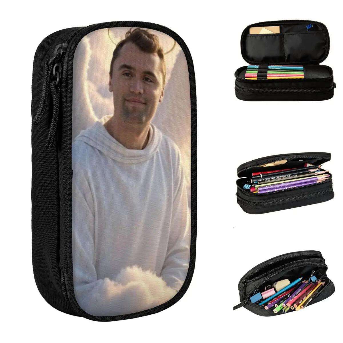 Charlie Kirk Angelic Advocate accessoires boîte à stylos grande capacité fournitures de bureau étui à stylos cadeau surprise