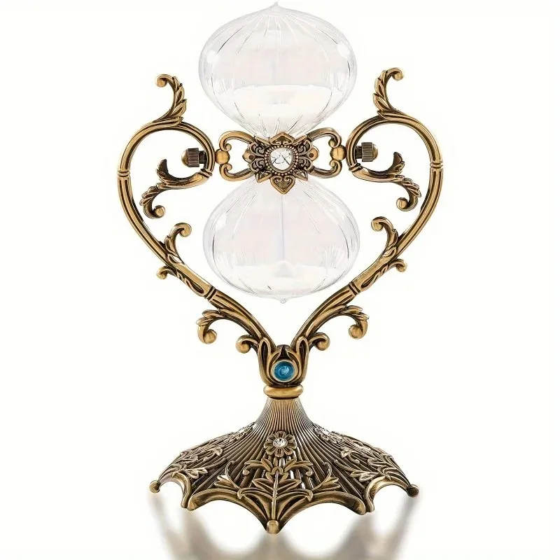 Everbright Store Light Luxury Vintage Spinning Time Hourglass Timer Ornament Office Decorations