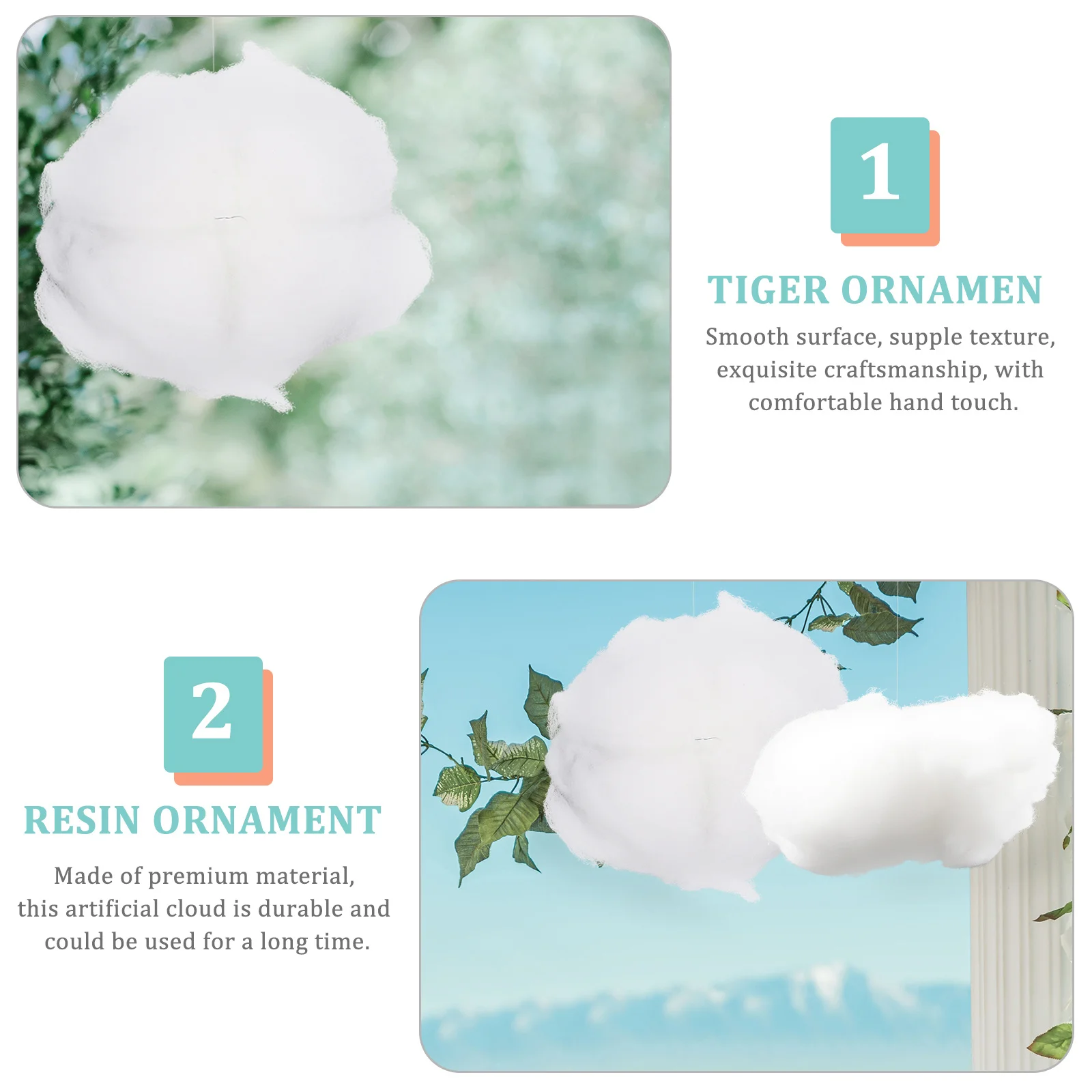 

4pcs Cloud Hanging Ornament Diy Pendant For Nursery Room Decoration Home Party Gift White Wind Chime Wall Hanging Decor