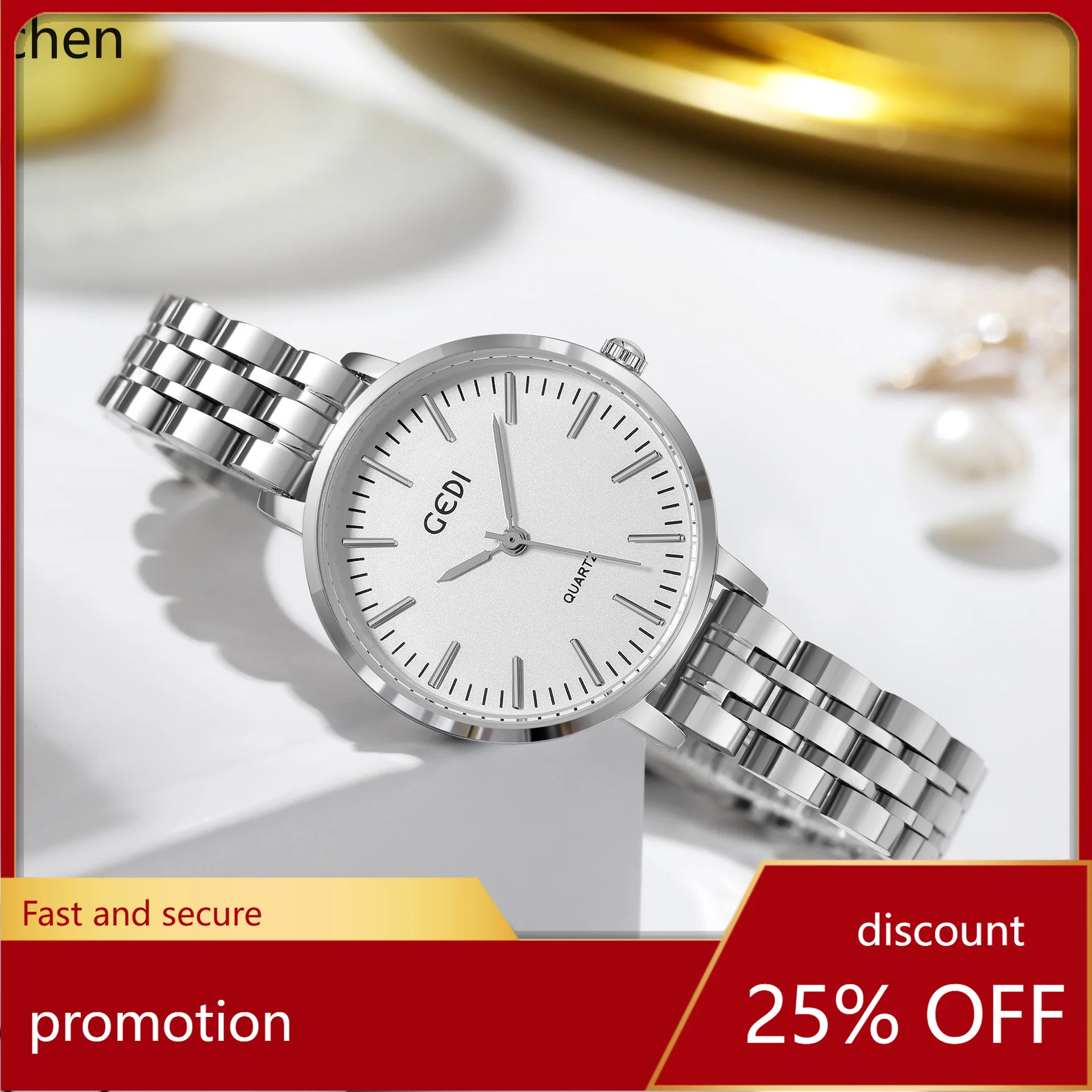 Zml waterproof stainless steel band women's minimalist high-value quartz watch