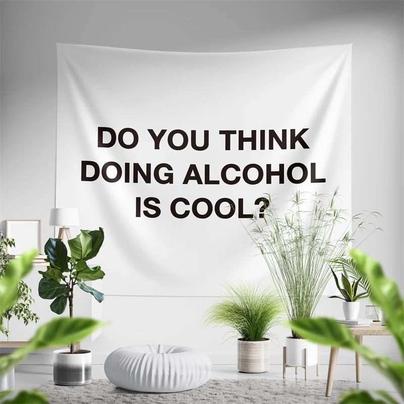 Aertemisi Do You Think Doing Alcohol is Cool Tapestry Wall Hanging Art for Bedroom Living Room College Dorm Party Backdrop Home