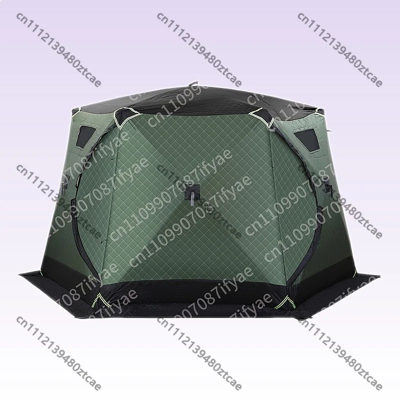 Winter Thickened Warm Cotton Tent 4 Corners Windproof Hexagonal Camping Ice Fishing Shelter