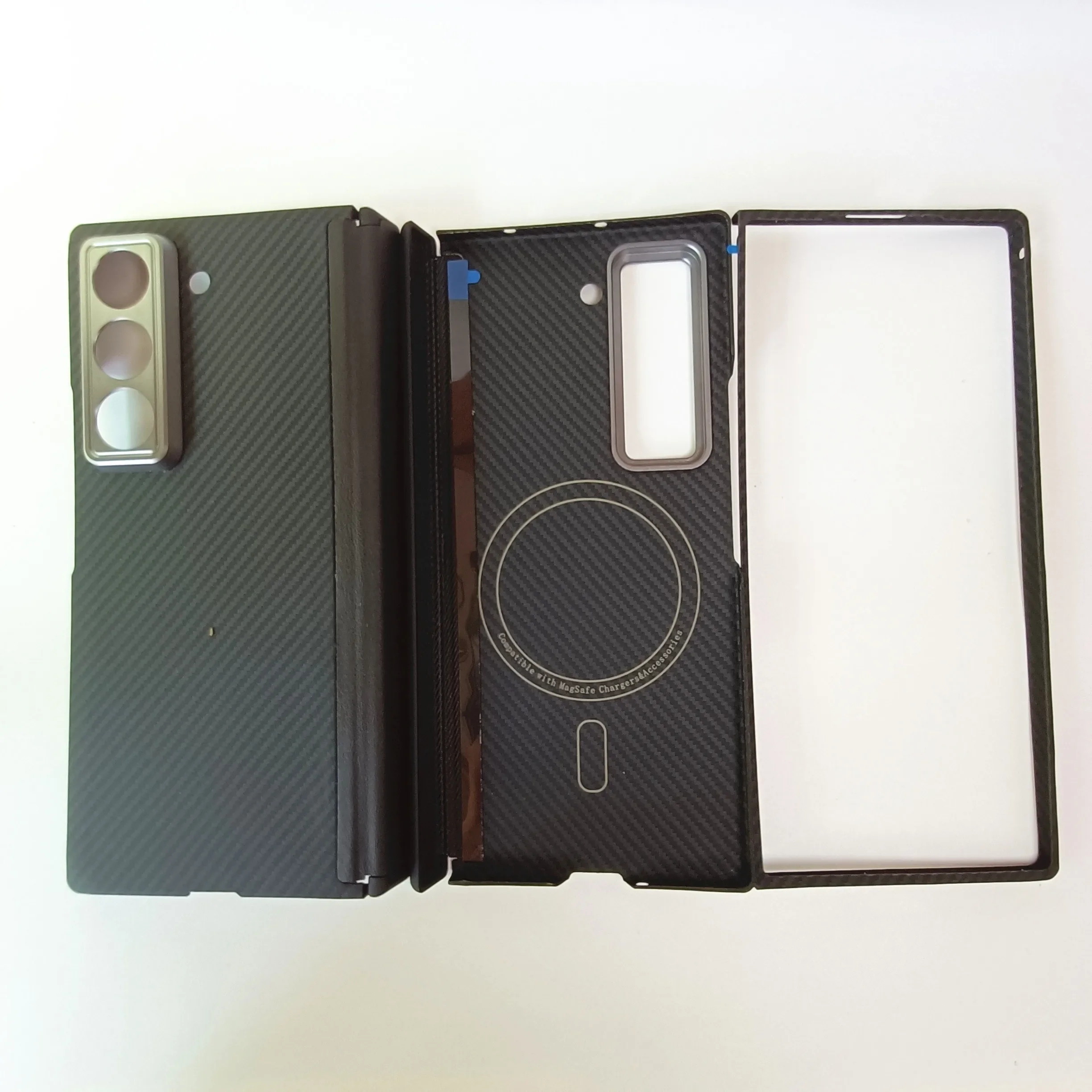 

Genuine Aramid Carbon Fiber Magsafe Case for Samsung Galaxy Z Fold SE Special 6 Slim W25 Matte Magnetic Leather Flip Hinge Cover