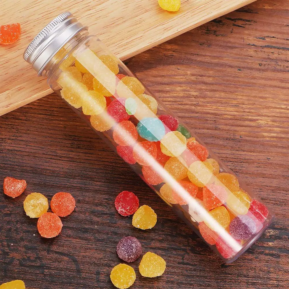 20Pack 115ml Clear Plastic Test Tubes with Screw Caps Flat-Bottomed Bath Salt Containers,Candy Containers for Wedding Party Chr