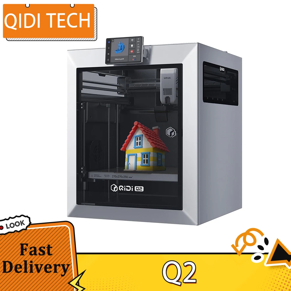 Imprimante 3D QIDI TECH Q2 600 mm/s haute précision 370 ° Buse C, caméra AI, grand volume de construction 270 × 270 × 256 mm, impression PLA/ABS/PETG/TPU