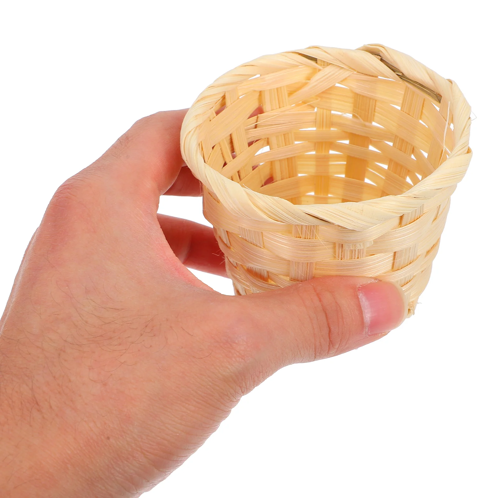 4 Pcs Woven Basket Storage Small Mini Baskets Desktop Sundries Organizer Jute for Organizing Wood