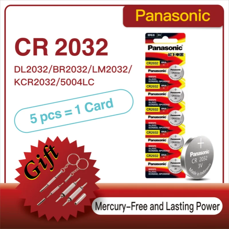 

5PCS Original Panasonic CR2032 CR 2032 3V Lithium Battery For Watch Calculator Clock Remote Control Toys Button Coins Cell