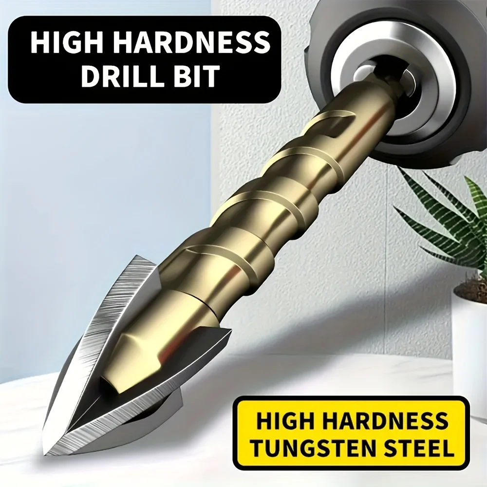 

Многофункциональное Высокопрочное сверло из вольфрамового стального сплава с четырьмя лезвиями, шестигранное сверло для пробивки керамической плитки, керамическое ударное сверло