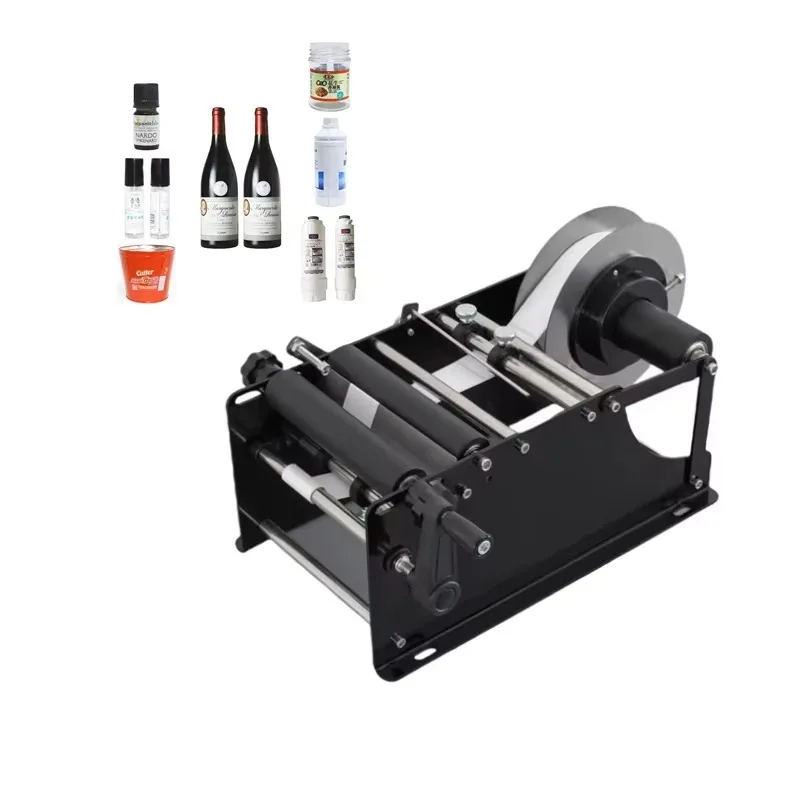 

LK-SYTB10 Manual Labeling Machine Round Bottle Adhesive Sticker Labeling Machine Manual Hand Operated Labeling Machine