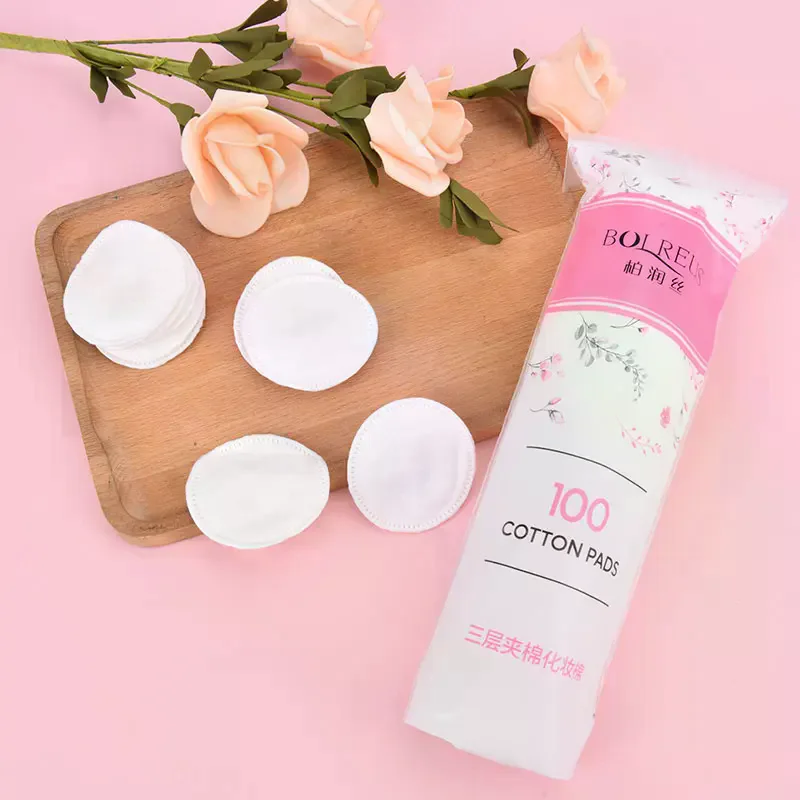 100 peças almofadas de algodão redondas 100% algodão simplesmente macio maquiagem removedor de esmalte
