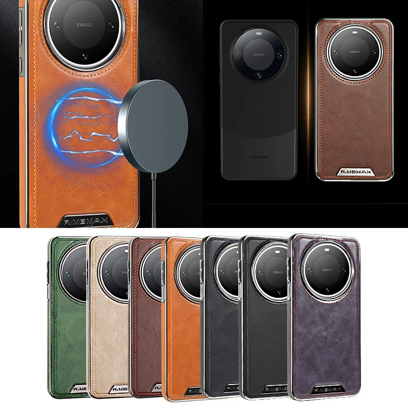 

Магнитный кожаный противоударный чехол для Huawei Mate 70 Pro Plus Mate 70 Mate60, беспроводная зарядка, ПК + чехол из ТПУ для телефона
