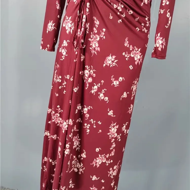 Ele bedrucktes Damen-Kleid mit elastischem Kordelzug von Dr. Auffälliges Par-Kleid, hochwertig, bezaubernd, geeignet für Abendveranstaltungen