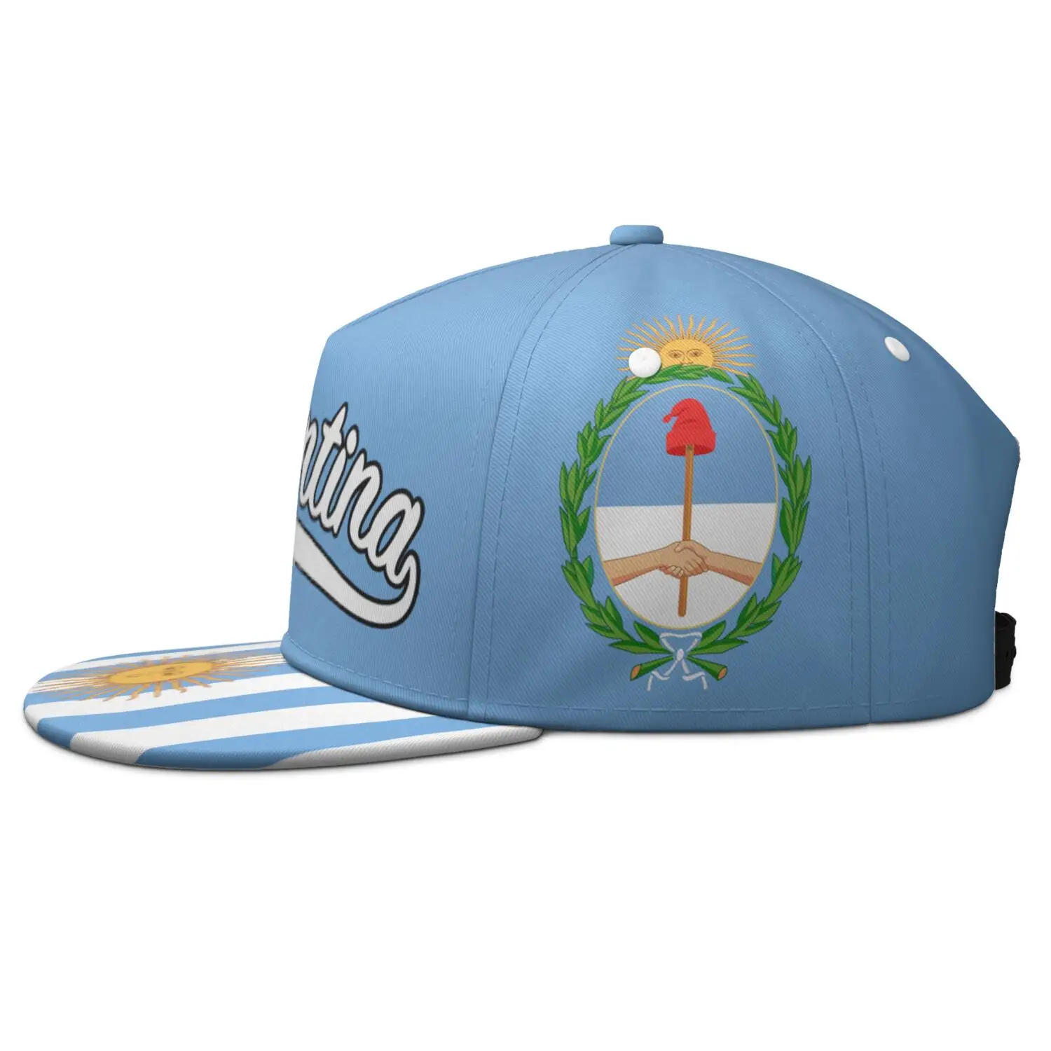 Argentina Free Custom Name Number Logo Flat Brimmed Cap Travel Country Gyms Ar Flags Spanish Argentine Nation Photo Hip-hop Hat