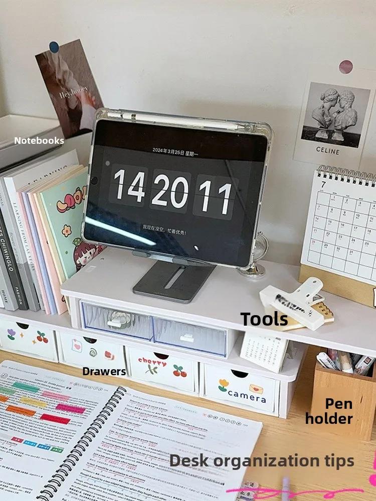 desktop-organizer-rack-multi-layer-drawer-style-stationery-book-storage-desk-heightening-stand-home-office-bookcase