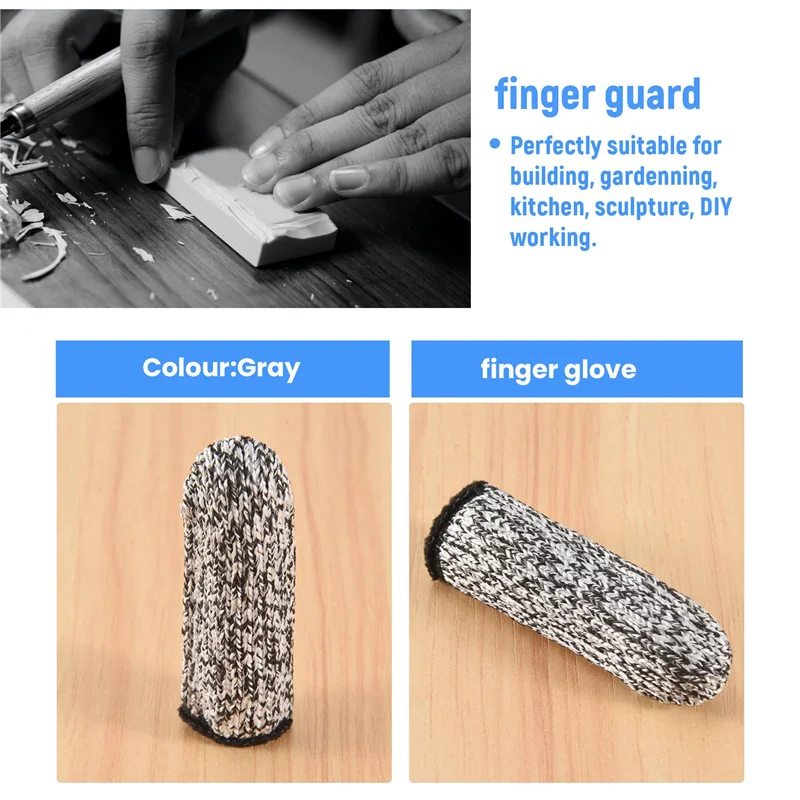 CMHI-10 PCS Finger Cots Cut Resistant Protection, Extender For Kitchen, Work, Sculpture, Anti-Slip, Reusable