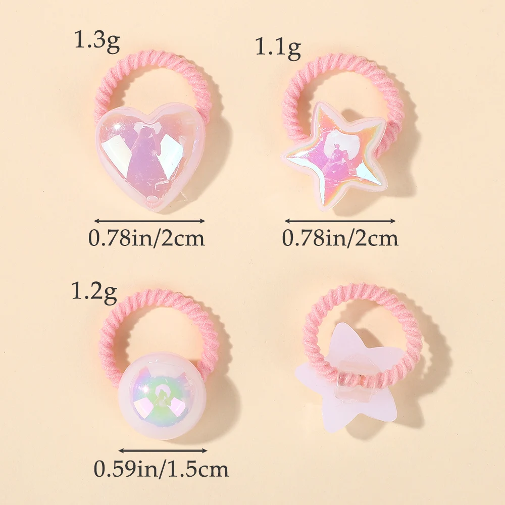 10 قطعة/المجموعة الكرتون الطفل العصابات الشعر لطيف ستار القلب كرة مستديرة العلاقات الشعر الأربطة المطاطية المرنة الفتيات الاطفال أغطية الرأس الجديدة اكسسوارات #5