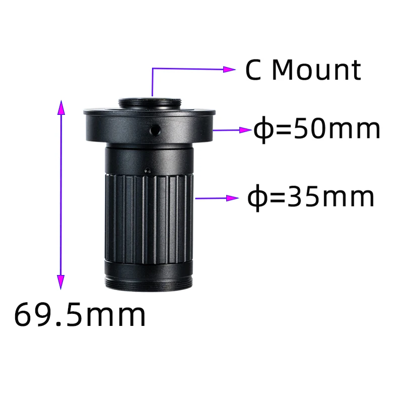 Full HD 4K Large Field of View High Working Distance  Zoom C-mount lens for Industrial Video Microscope  Camera