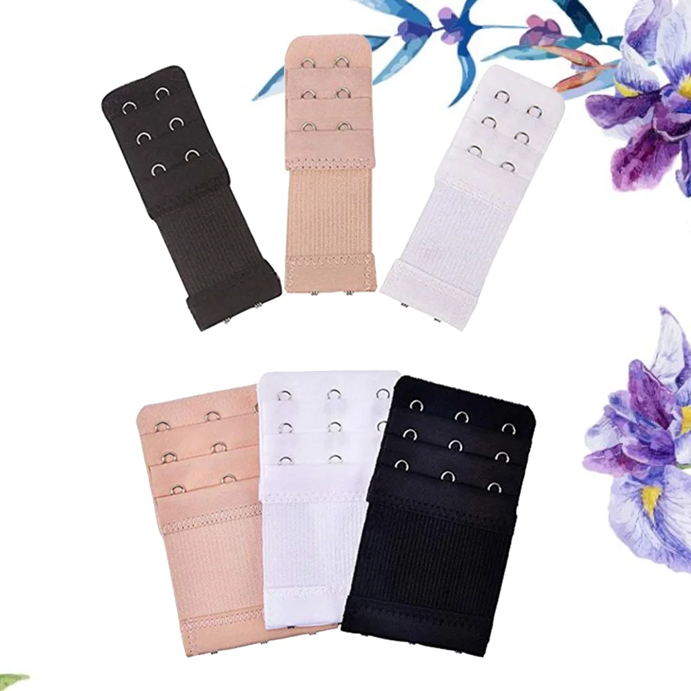 

6Pcs Bra Extender White Stainless Steel Adjustable Buckle for Women Pregnant Comfortable Elastic Strap Lengthener