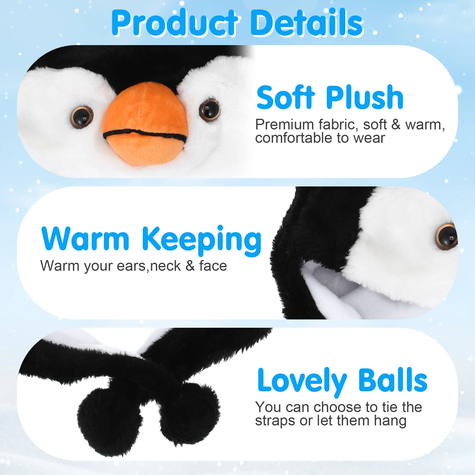 Gorro de animal con orejeras cálidas, bonito diseño de dibujos animados para actuación de fiesta de Halloween, accesorio de Cosplay