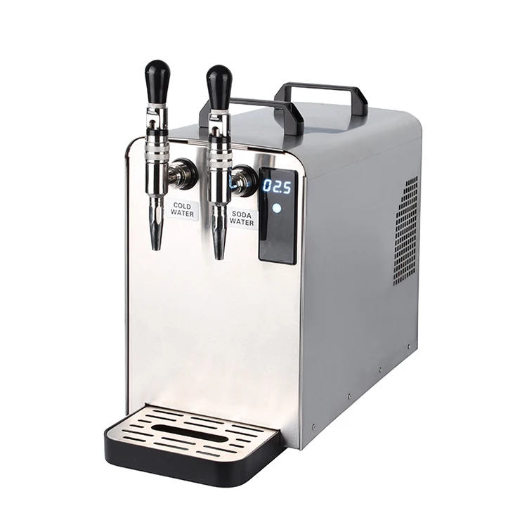 

Myteck Chilled Water Compressor Commercial Bar Use Water Dispenser with Soda Maker Sparkling Carbonating Water CO2 Two Faucets