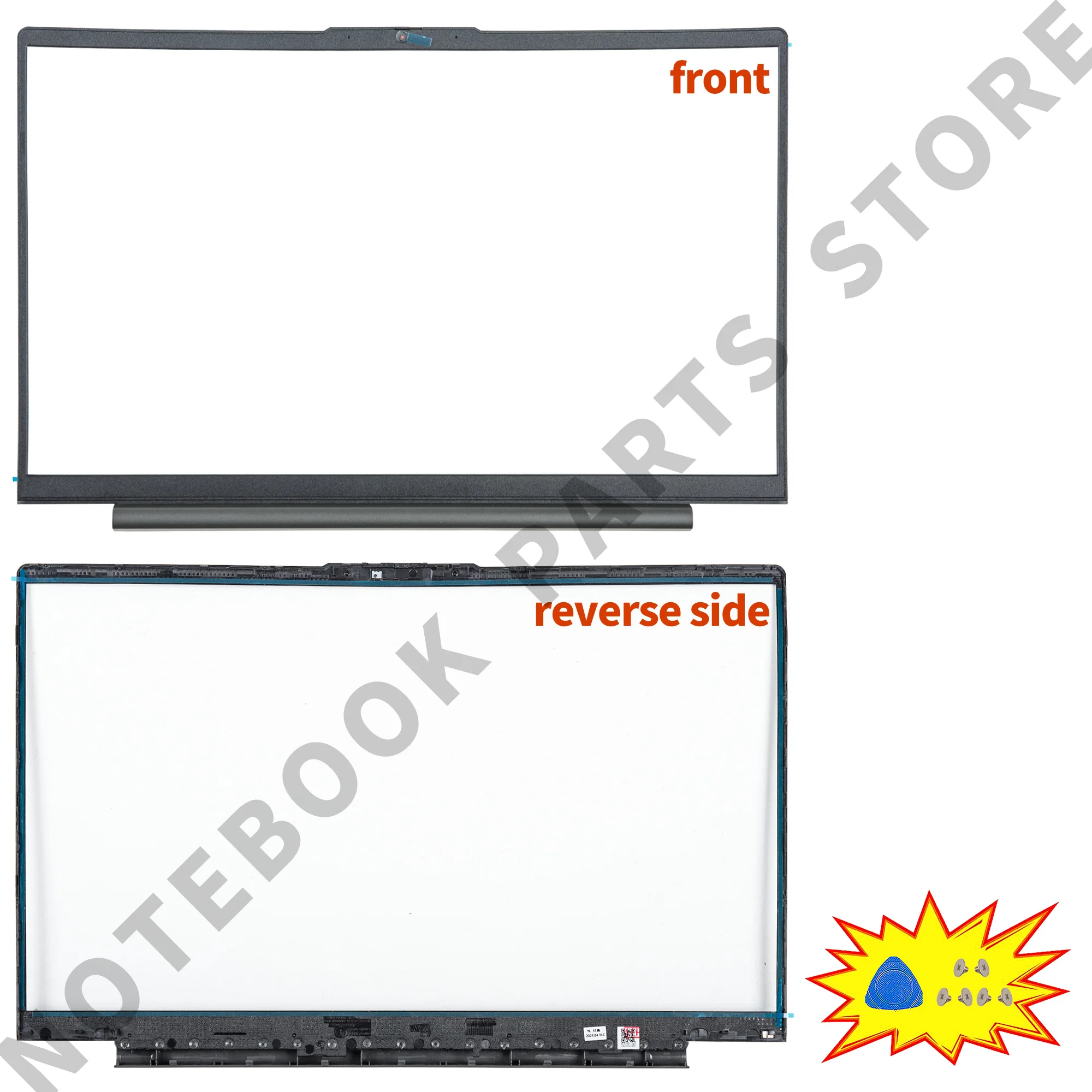 Imagem -03 - Capa Traseira Moldura para Ideapad 15iil05 15are05 15itl05 15alc05 Laptop Top Case Dobradiças Nova Peça Substituir Reparo de Metal 15.6 Polegadas