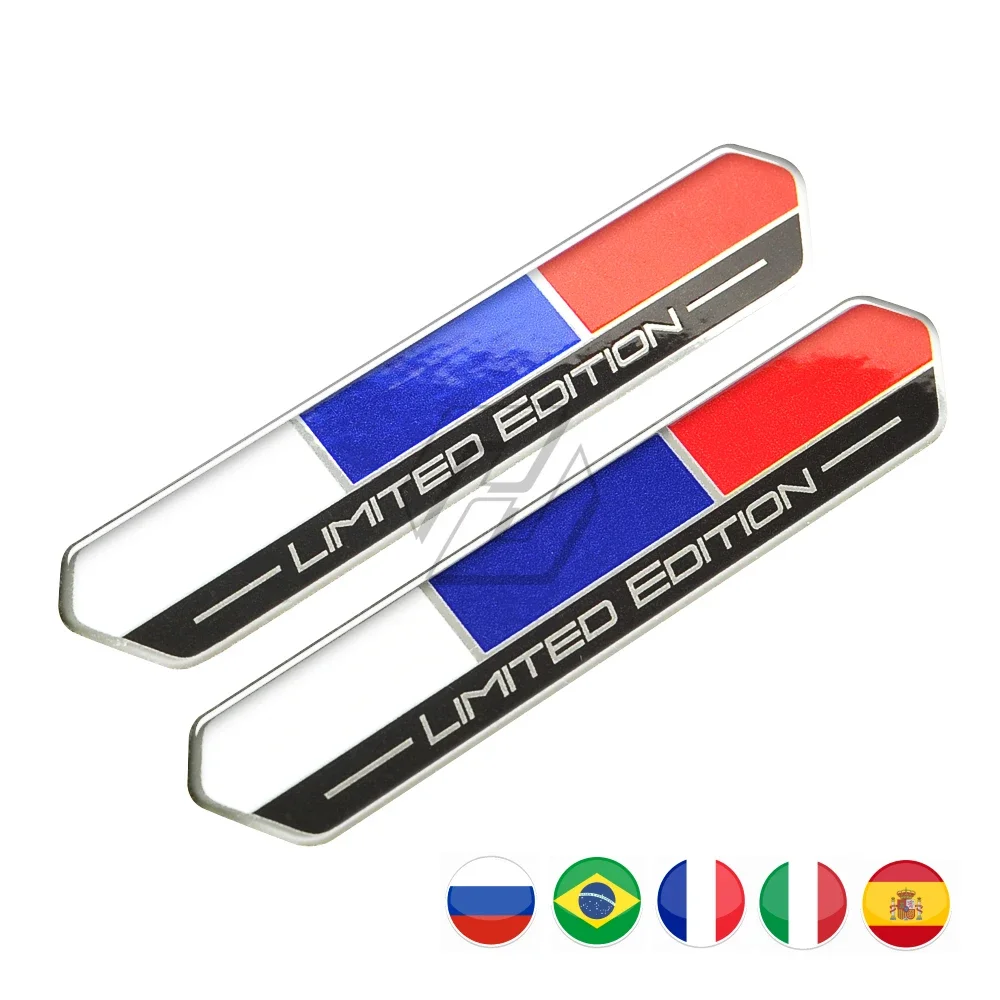 Russia Spain France Brazil Flag Limited Edition Decal Sticker Motorcycle Tank Pad Universal for Motocross Car Styling for MOTO