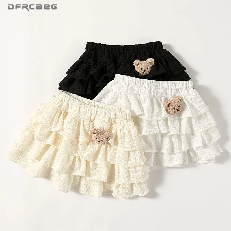 

Новинка: Летняя женская юбка-кейк с милым медвежонком, с высокой талией, в стиле Y2K, кавайная, мини, короткая, повседневная