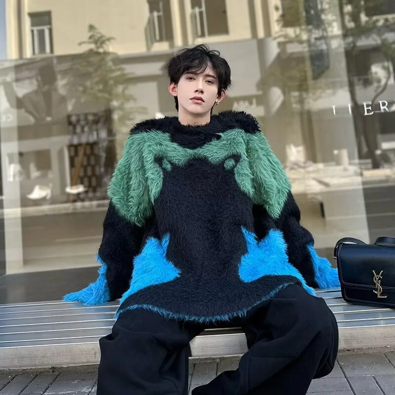 Sweater Rajut Hangat dan Modis untuk Pria, Kasual, Lembut, Nyaman, Pakaian Musim Dingin, Potongan Lurus, Serat Poliester