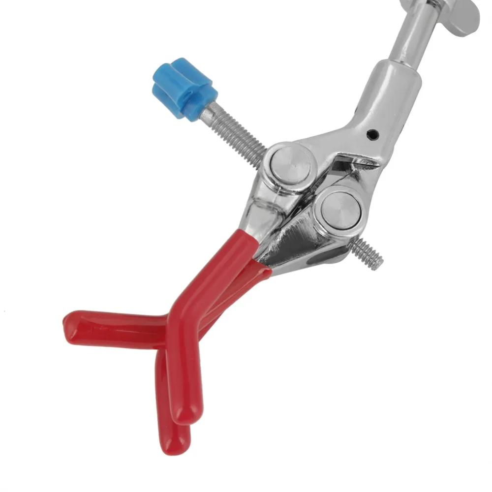 Adjustable Rubber Coated Three Prong Clamp 360 Degree Swivel Multipurpose Lab Clamp Holder Zinc Alloy Swivel Clamp Ring Stand
