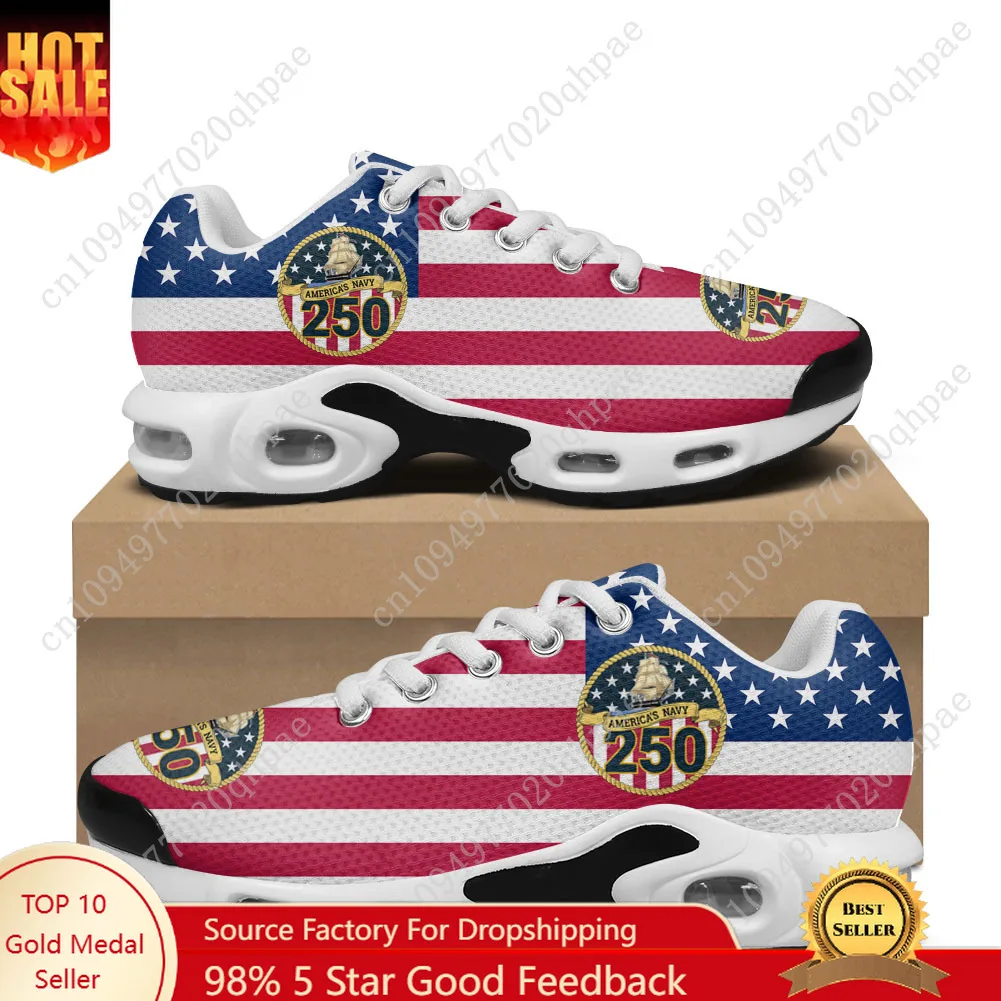 

250th Anniversary United States Air Cushion Sneakers Mens Womens Teenager Lightweight Sports Shoes Custom Leisure Mesh Sneaker