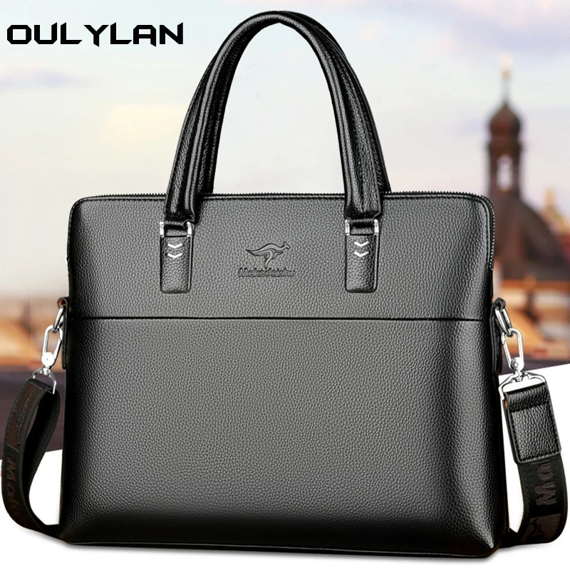 

Men Leather Briefcase Office Bags For Man Famous Brand Crossbody Messenger Computer Bag Male Lawyer Luxury Handbags Bolso Hombre