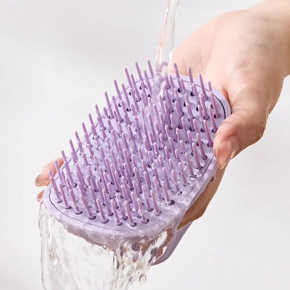 Self Cleaning Silicone Shampoo Brush Dandruff Removal Comfortable Hair Washing Comb Deep Cleaning Soft Head Scalp Massager