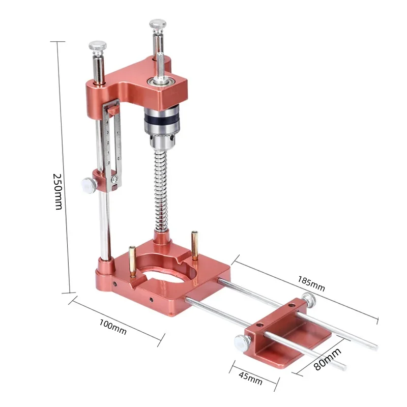 Imagem -06 - Alumínio Alloy Woodworking Drill Locator com Escala Preciso Posicionador Guia de Broca Passador Jig Perfurador Faça Você Mesmo Home Tool