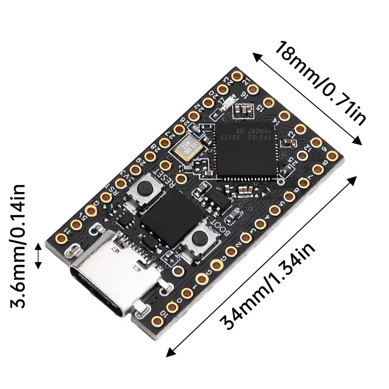 MicroPython MicroPython 4MB/16MB와 호환되는 Type-c 인터페이스를 갖춘 Pro Micro RP2040 칩 미니 개발 보드