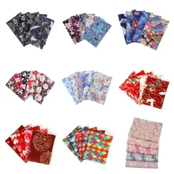 5PCS Japanese Bronzed Cotton Printed Patchwork Fabric Quilting Material For Sewing Dolls And Bags Needlework Accessories 20x25cm