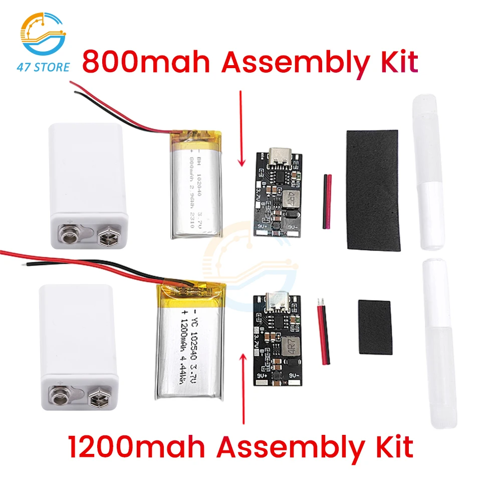 1Pcs USB 9V Rechargeable Battery 800mAh 6F22 Micro USB Li-ion Lithium Batteries for Multimeter Microphone Toy Remote Control KTV